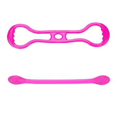 Imagem de Corda de puxar para ioga Faixa de resistência de silicone para academia muscular conjunto expansor de tórax de alta elasticidade Equipamento portátil de exercícios para treino em (Rosa)