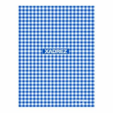 Imagem de CADERNO BROCHURA 1/4 C/D COSTURADO 96 FLS XADREZ AZUL