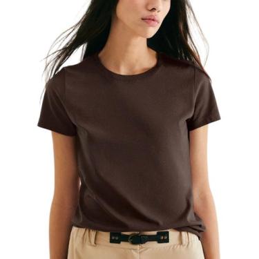 Imagem de Blusa Manga Curta Hering 0241 Feminina Básica Algodão T. P/EXG, G, Hnj