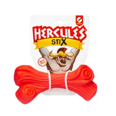 Imagem de Brinquedo Galho Mordedor para Cães Sabor Churrasco Vermelho - HERCULES