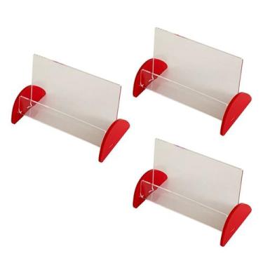 Imagem de Porta cartão tipo 1 - Vermelho - 3un - Acrihome Acrílicos