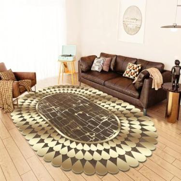 Imagem de Sofá dourado sala de estar tapete irregular decoração de casa para quarto tapete de entrada de cozinha mesas tapete de pé, pilha de laço, 1,200x200cm 78x78in