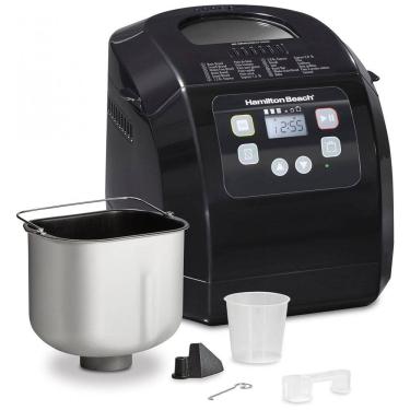 Imagem de Panificadora Automática com 12 Programas, Capacidade 1 kg, 110V, Hamilton Beach, Preto