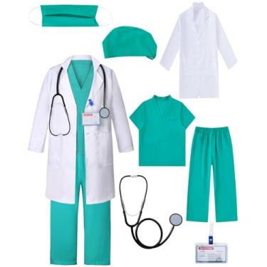 Imagem de PROMOTED TO BIG SISTER Fantasia infantil de médico de Halloween para meninos com jaleco de laboratório (9-10T)