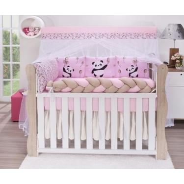 Imagem de Kit berço menina  rosa com tranca - Nathalia 