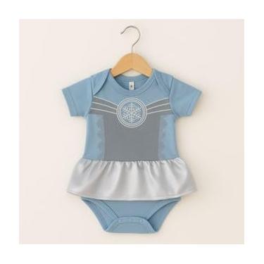 Imagem de Fantasia Anna e Elsa Frozen Infantil – Body com Saia + Tiara Trança (Azul, M)