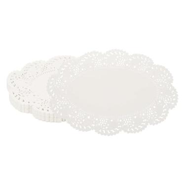 Imagem de YELARXI Paper Doilies, 9.1 Inch White Lace Doilies Oval Disposable Decorative Placemats Hollow Flower for Cakes Desserts Food Crafts Parties Birthday Tableware Decoration (100 Pack, White)