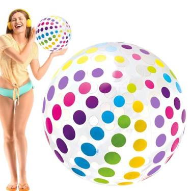 Imagem de Bola de Praia,Bola Inflável -Íris para Água - Brinquedo Exterior Cores -Íris Divertido Para Festa Aniversário Atividades Exteriores Jardim Escola Diversão Familiar Acampamento Quintal Lago