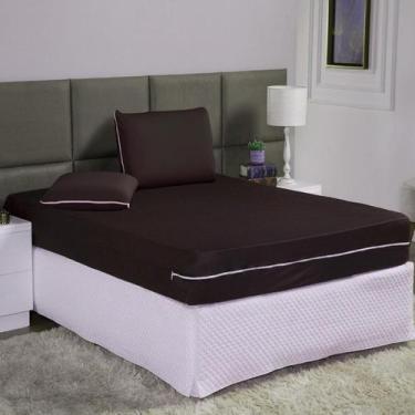 Imagem de Capa Colchão Viuva Solteirão 28Cm + Fronha Protetor Zíper - Ametista D