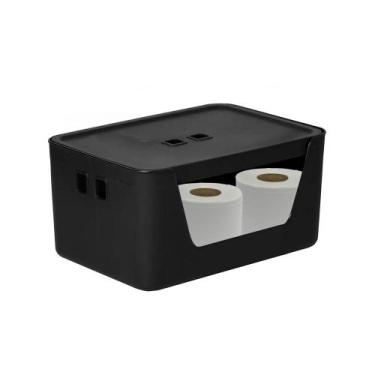 Imagem de Caixa Organizadora 26X20X16Cm Com Tampa E Abertura Preto - Paramount