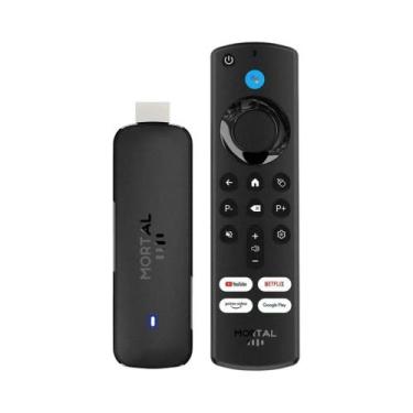 Imagem de TV Stick Android 14 8K 4K@60fps Mortal Q8 Wifi6 Controle Remoto Por Vo