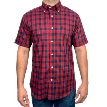Imagem de Camisa Xadrez Masculina Manga Curta Country Dawson New, Vermelho, G