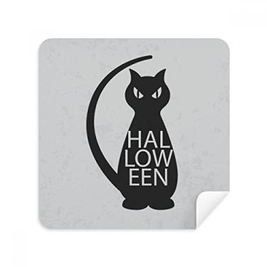 Imagem de Óculos de limpeza de tela de camurça para óculos de gato com personalidade preta de dia das bruxas pacote com 2