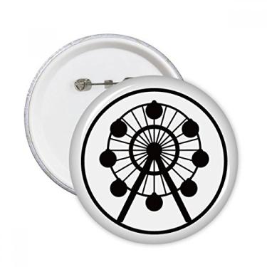 Imagem de Parque de diversões da roda-gigante, silhueta preta, broches, decoração de roupas, 5 peças, presente