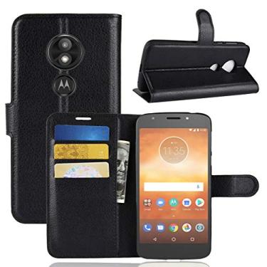 Imagem de Capa para Moto E5 Play, carteira flip de couro PU premium com compartimento para cartão, suporte e fecho magnético [capa interna de TPU à prova de choque] Compatível com Moto E5 Play
