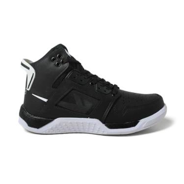 Imagem de Botinha Cross Fit Academia Musculação Basquete Tênis Esportivo Bota Cano Alto (Preto com Branco, BR, Adulto, Numérico, 42)