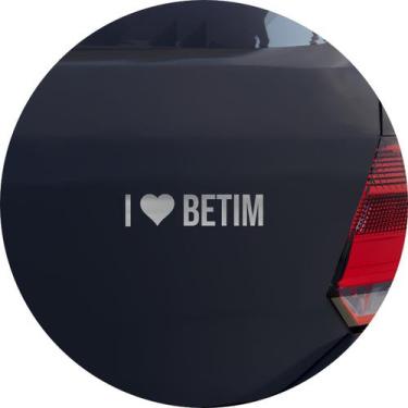 Imagem de Adesivo de Carro Eu amo Betim - I Love Betim - Melhor Adesivo, Prata