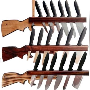 Imagem de Porta facas em Madeira Maciça Escopeta CBC Military 3.0 - Boss Arte em