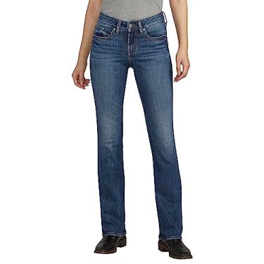 Imagem de Silver Jeans Co. Jeans feminino Suki de cintura média slim bootcut, Med Wash Eae333, 64
