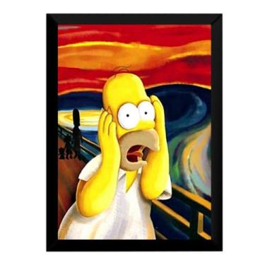 Imagem de Quadro O Grito De Homer Simpson Arte Poster Moldurado - Fanarte