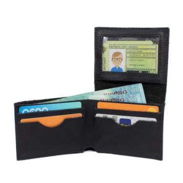 Imagem de Carteira Em L Masculina em Couro Pequena Couro Porta Cartão Cnh - Pamp