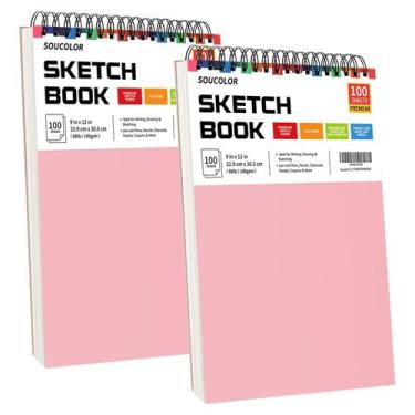 Imagem de Kit de Desenho e Esboço Soucolor - 9x12 Sketchbook com Materiais de Ar