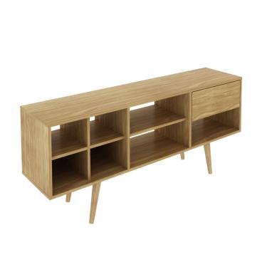 Imagem de Rack Aparador Sala Tv Até 42'' Com Gaveta e 7 Nichos Amêndoa R1462 Tecnomobili