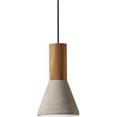 Imagem de E27 Industrial Pingente Luz Cimento Cor Sombra Vintage Cinza Madeira Pendurada Lâmpada Lustre De Teto Luminária Para Restaurante Bar Sala De Jantar