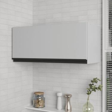 Imagem de Armário Aéreo Porta Basculante 70cm Nara Cabecasa Madeiramadeira Cinza Claro