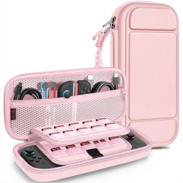 Imagem de FINTIE Estojo De Transporte Para Nintendo Switch 2 (2025), Capa Protetora Rígida [À Prova Choque], Bolsa Viagem Portátil Com 20 Compartimentos Cartões Jogo E Bolso Interno Acessórios (Ouro Rosa)