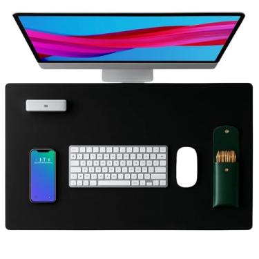 Imagem de Mouse Pad Gamer ou Office/EscritórioTapete Desktop 90x40 Grande, Antiderrapante, Tecido Speed Liso Preto Sem estampa Coloque sua marca