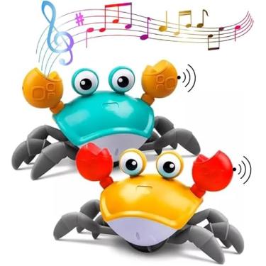 Imagem de Caranguejo Fujão - Brinquedo Interativo Pega Caranguejo Infantil p/Bebê e Criânças com Sensor de Obstáculo, Música Educativa e Estimula o Desenvolvimento - Movido a Pilhas em Cores Sortidas - Premium