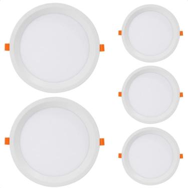 Imagem de 5 Painel De Led Redondo Embutir Recuado 24W Bivolt 6500K