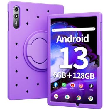 Imagem de Naclud Tablet de 10,51 polegadas, 6 GB de RAM, 128 GB de ROM, tablet Android 13 com capa perfurada decorativa, processador Octa-Core 2,0 GHz, IPS FHD 1920 x 1200, câmera de 5 MP + 13 MP, 6200 mAh, GPS