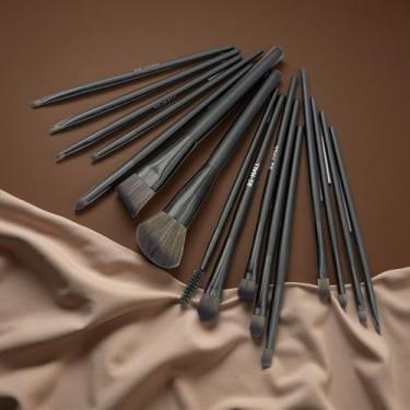 Imagem de Conjunto de pincéis de maquiagem profissional de 16 peças | Cerdas macias para pó, blush, base, sombra, corretivo e sobrancelhas, kit completo de pincéis cosméticos 13