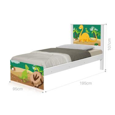 Imagem de Cama Solteiro Adesivada Dinossauro com Colchão