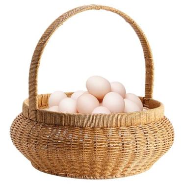 Imagem de Cesta de frutas de tecido | Organizador de despensa, cesta de pão de de imitação decorativa decorativa para servir frutas com alças para balcão de cozinha