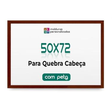 Imagem de Moldura 50x72 para Quebra Cabeça Tela Arte Pintura Canvas com Proteção Petg (Chão de Barro)