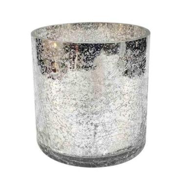 Imagem de Castiçal Vaso De Vidro Prata Metálico - Zona Livre