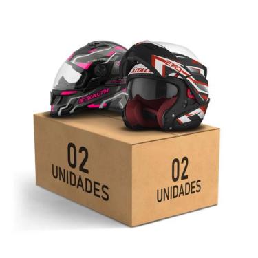 Imagem de Kit 2 Capacetes Fechados Pro Tork Stealth Hawk + Attack Evo Feminino M