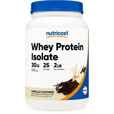 Imagem de Proteína de soro de leite isolada Nutricost Baunilha alimentada com capim 907g-Unissex