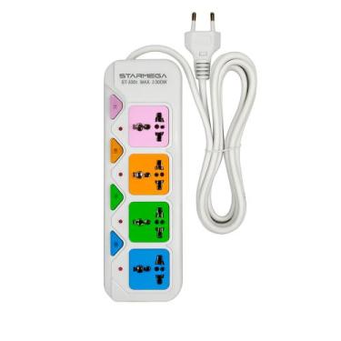 Imagem de Filtro de Linha Extensão 4 Tomadas Com Interruptor Cabo 2M - ST-924 - 