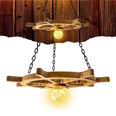 Imagem de Luminária Lustre Pendente Leme Rústica  1 Lâmpada  Bivolt 110/220V - E