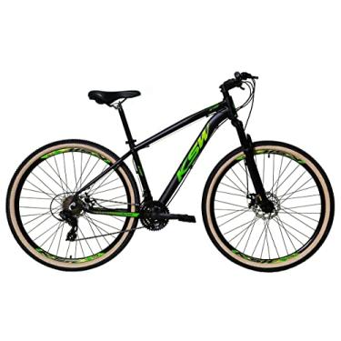 Imagem de Bicicleta Aro 29 Ksw Xlt 24v Freio a Disco Garfo Com Suspensão Mtb 29 Alumínio Pneu com Faixa Bege (15, Preto/Verde)