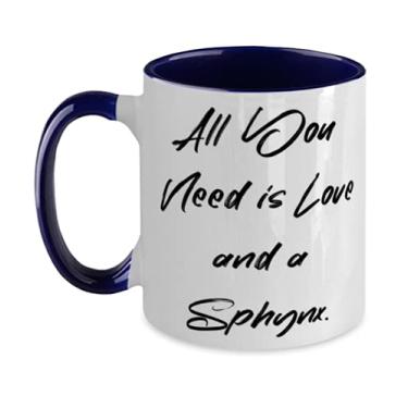 Imagem de Inspire Sphynx Cat, All You Need is Love and a Sphynx, Caneca de aniversário em dois tons de 325 ml para gato Sphynx