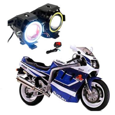 Imagem de Par Farol de Milha Angel Eye U7 para Moto Suzuki GSX R 1100 1991 1992 
