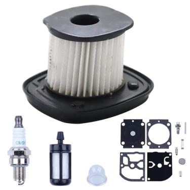 Imagem de Hyceker Kit de ajuste de filtro de ar HD2 para sopradores de folhas portáteis Stihl BG86 BG56 BG66 SH86 BG86C SH86C, filtro de ar resistente e vela de ignição, kit de reparo de carburador de folhas