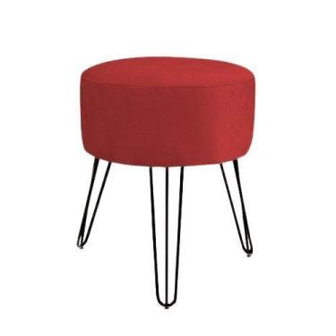 Imagem de Puff Puf Decorativo Vermelho De Luxo Pés Aramado - Decore.Com