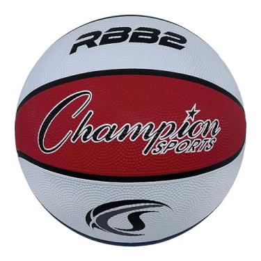 Imagem de Champion Sports Rubber Junior Basketball, Heavy Duty - Bolas de basquete estilo profissional, equipamento de basquete premium, interior e exterior - (tamanho 5 - vermelho, branco, azul)