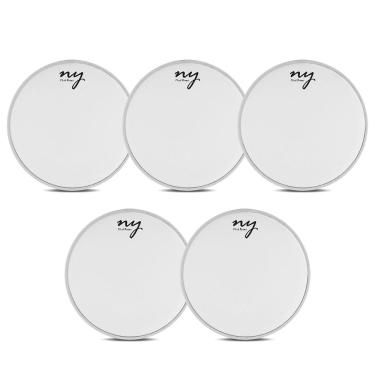 Imagem de Kit 5 Peles Porosas para Bateria 10" Branca New York